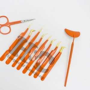 แหนบขนตาสแตนเลสเคลือบสีแหนบตัดเพชรผลิตภัณฑ์ที่กำหนดเองแหนบโลโก้นำเสนอขนมิงค์ - Product Image 5