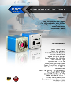 Máy Ảnh Kính Hiển Vi Kỹ Thuật Số Full Hd 1080P 12 MP Cho Ống Nhòm Hình Ống Phân Chia Chùm Tia Bộ Chuyển Đổi Thị Kính C-Mount - Product Image 2