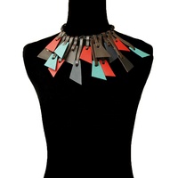 Collier ras du cou pour femme en similicuir bleu avec chaîne à maillons, design vintage personnalisable, bijoux de mode pour soirée