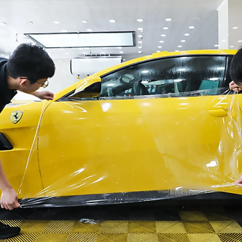 1.52*15m pellicola protettiva per auto di alta qualità antigraffio adesivo trasparente TPU PPF pellicola protettiva per vernice per auto gialla