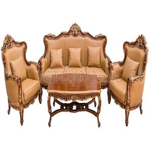 Conjunto de sofás de madera de teca tallada con mesas centrales, conjunto de muebles para sala de estar, diseño de muebles - Product Image 1