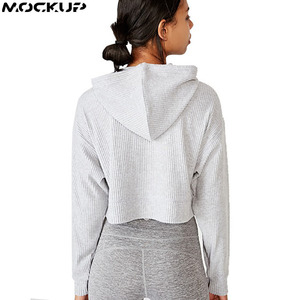 Sudadera Corta Oversize Casual para Mujer, Estilo Urbano con Hombros Caídos, Ligera, Tejido Ligero, Logotipo Gráfico Frontal, OEM - Product Image 3