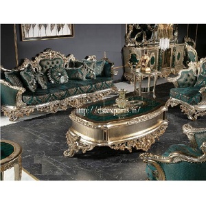 Conjunto de muebles tallados a mano para sala de estar, conjunto de muebles de diseño europeo de madera de teca para sala de estar, Villa Real, hermoso sofá - Product Image 1