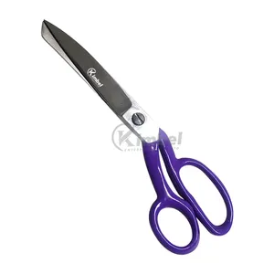 Ciseaux de tailleur professionnels en acier inoxydable avec poignée de couleur pour la coupe de tissu dans l'utilisation domestique et la couture courantes - Product Image 1