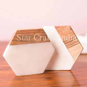 Factory OEM <b>Cork</b> Bamboo Coaster Marble and Acacia Wood with Best Quality Factory Made Round Shape <b>Table</b> <b>Mat</b> Pad Attractive Rate - Product Image 4