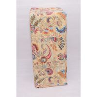 Couvre-lit Kantha en coton indien fait à la main, imprimé à la main avec des motifs floraux, couverture Gudri, couvre-lit ethnique, jeté bohème, couverture d'hôtel