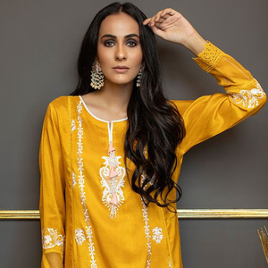 --- NEW--DESIGNER--OF--ZARI---EMBROIDERY SUR KURTA AVEC PANTALON ROBE POUR LA Fête-usure-robe pour la Fête/Mariage = 2021... - Product Image 1