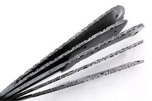 5 pièces ensemble de lames vierges en acier damas couteau pliant de qualité bricolage applications de couteau de Chef de chasse industrielle personnalisation OEM - Product Image 3