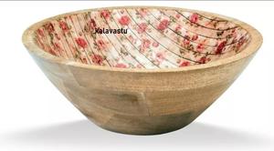 Cuenco para servir ensalada de madera esmaltada para uso en la cocina - Product Image 3