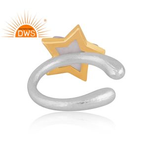 925 argent Sterling fin naturel Howlite pierre précieuse étoile conception empilable bague bijoux pour femmes cadeau pour elle - Product Image 3