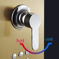 Colonne de douche murale en acier inoxydable 304 nickel doré brossé avec jets cascade spa et fonction douche intelligente
