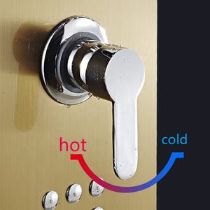 Panneau de douche brossé en nickel doré Tours de colonne Cascade en acier inoxydable 304 Jets de spa Panneau mural de douche intelligent - Product Image 5