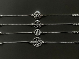 Bracelets à breloques ajustables, accessoires ajustables, couleur or, argent, chaîne plaquée, arbre de vie, bijoux pour femmes, nouvelle collection - Product Image 2