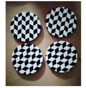 Posavasos de resina con incrustaciones de hueso, posavasos cuadrado de aspecto atractivo para uso en oficina y hogar, gran oferta - Product Image 3