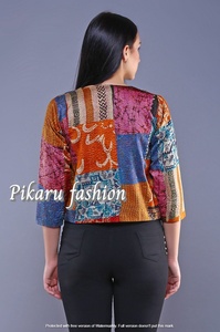 Chaqueta bohemia de Kantha para mujer, moda Bohemia, abrigo explosivo bohemio, corta - Product Image 4