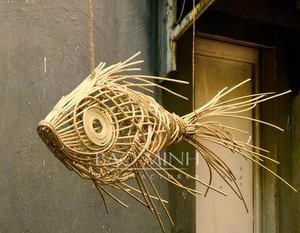 Pez colgante de ratán para decoración de pared, artículo de decoración para el hogar - Product Image 2