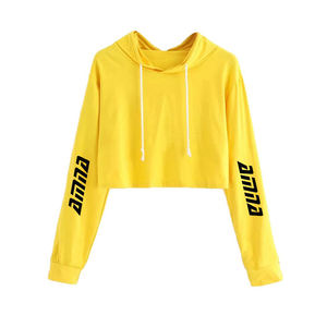 ฮู๊ดดี้ขายร้อนสำหรับผู้หญิง,ดีไซน์แบบครอบตัดสีเขียวพร้อมบริการออกแบบโลโก้ตามสั่ง - Product Image 5