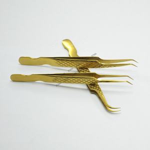 แหนบต่อขนตาสีทองพลาสม่าสแตนเลส,แหนบสำหรับต่อขนตาที่ผ่านการทดสอบด้วยมือแหนบหนีบขนตา - Product Image 3