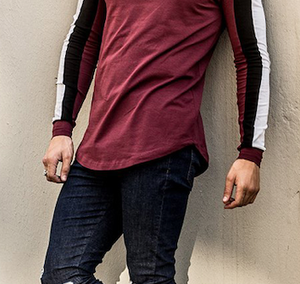 T-shirt de gym pour hommes en coton polyester personnalisé léger col en O à manches longues coupe musculaire rapide - Product Image 6