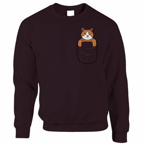 Sudadera con Capucha y Cremallera para Hombre, de Forro Polar 100% Algodón, con Estampado de Camuflaje, Diseño Divertido de Gato con Bolsillo de Gatito, Novedosa Idea de Regalo para Amantes de las Mascotas, para Invierno - Product Image 5