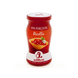 Salsa italiana de Althea de alta calidad, salsa de Pasta de tomate y queso ricota en frasco de 12x120g, sin sal adicional, sin OGM para la exportación