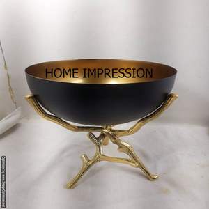 ชามโลหะหรูหราสีดำสำหรับดีไซน์รูปนกฐานทำจากอลูมิเนียมมีสไตล์สำหรับงานหัตถกรรมอินเดีย - Product Image 5