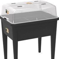 Cama de jardín elevada de vinilo, barata, macetero, casa verde