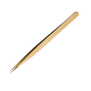 Pinzas de pestañas doradas Cierre preciso Acero inoxidable 3D Pinzas de extensión de pestañas Curved Pick Up Lash - Product Image 1