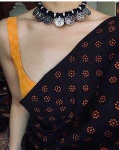 Georgette Séquence Broderie Travail Saree Blouse Pièce Indienne Fête Porter pour les Femmes Pas Cher en Gros pour les Mariages - Product Image 1