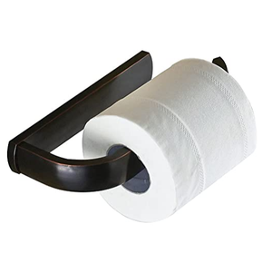 Porte-rouleau de papier toilette en métal enduit de poudre avec un design noir élégant Parfait pour les accessoires de salle de bain modernes et l'organisation - Product Image 1