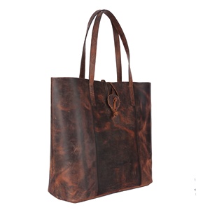 Bolso de mano, bandolera y bolso cruzado de cuero genuino de vaca, estilo cazador, color marrón, para mujer, marca Ellena. - Product Image 3
