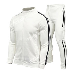 Ensemble de Jogging pour hommes, survêtement décontracté deux pièces, veste et pantalon à rayures, tenue de Sport, 2020 - Product Image 2