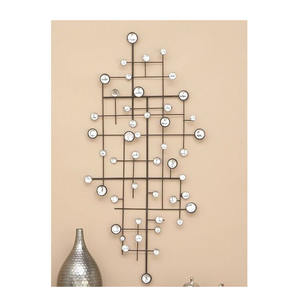 Decoración Para el hogar de Metal hecho en la India, arte de pared en negro y cristal, decoración para interiores y exteriores, alta calidad - Product Image 1