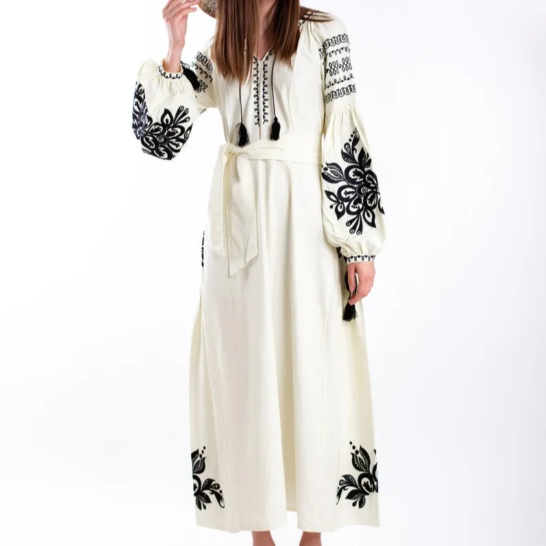 Mangas compridas bordadas ucrânicas, verão, tendência, victoria, classy, mangas compridas para mulheres, vestido ucrânico