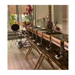 Plato de frotamiento para servir de madera y acero inoxidable a granel con la mejor calidad, plato de frotamiento para hoteles para venta al por mayor - Product Image 2