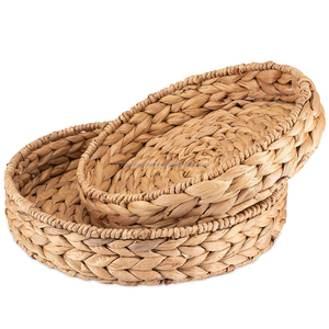 Lot de 2 paniers de rangement ronds naturels tissés à la main pour servir les tables basses - Product Image 2