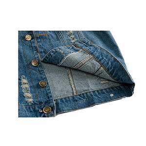 Blue Denim Vest Sleeveless Jean Jacket Waistcoat for Men With Customize Logo & Printing - Product Image 5