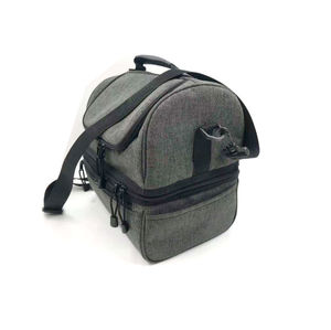 Sac à déjeuner isotherme double couche imperméable pour l'extérieur avec poignée, motif géométrique, en polyester et feuille d'aluminium - Product Image 4