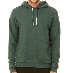 เสื้อกันหนาวมีฮู้ดสำหรับทุกเพศ, เสื้อกันหนาวผ้าฝ้าย/โพลีฮู้ดสีเขียวฮีเทอร์เบลล่า + ผ้าแคนวาส์ขนแกะมีฮู้ดแบบสวมหัว - Product Image 1