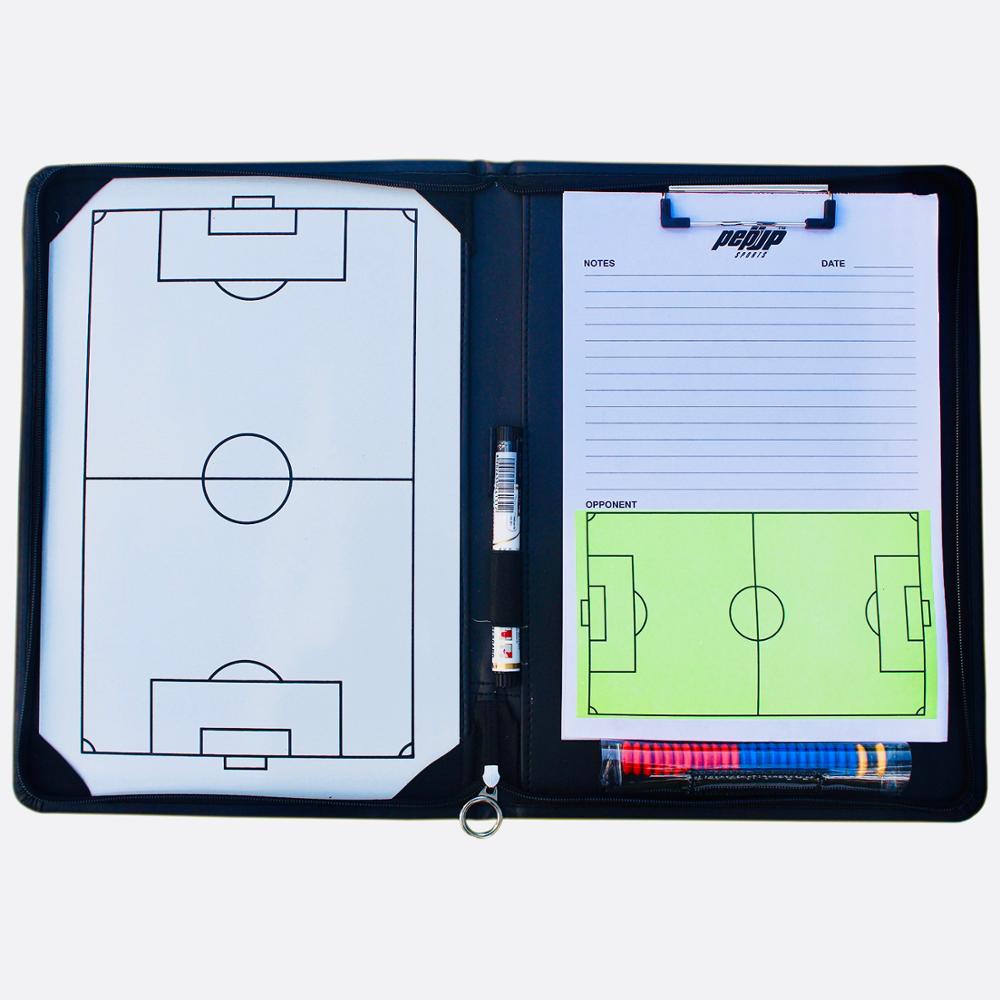 Pepup Magnetic Football/Soccer Coaching Board、ジッパークロージャー付き戦術クリップボードフォルダー、マーカーペン、戦略をマスターするためのコイン