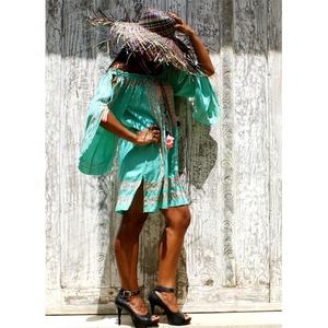 Coastline Women's Trendy Floral Embroidered <b>Strapless</b> Bikini Cover Mini <b>Dress</b> Premium Quality Rayon Short Tunic Lace Washable - Product Image 1