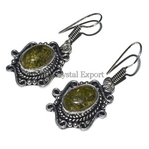 Pendientes Colgantes Ovalados Vesonite, Colección Popular, con Gemas de Ágata y Cristal, Regalo de Compromiso para Mujer, Joyería de Aniversario - Product Image 1