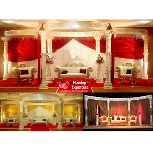 การตกแต่งงานแต่งงานที่น่าตื่นตาตื่นใจ Mandap คริสตัลสีขาวความฝันของอินเดียตกแต่ง Mandap พรีเมียร์คริสตัล Mandap สำหรับงานแต่งงานบอลลีวูด - Product Image 1