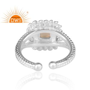 Nouvellement arrivé 925 bague d'empilage réglable en argent fin pour les filles opale de feu bague en pierres précieuses fabricant bijoux Collection classique - Product Image 4