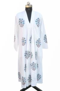 Nouvel arrivage de robe d'été longue en coton pour femmes décontracté Kurti Hand Block Print Plus Size Anti-Static Natural Waistline ODM Supply - Product Image 2