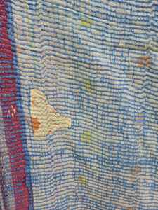 Wholesale Vintage Kantha Throw With Multi Layer Saree & Hand Embroidery King Size Dhurries Home Furnishing, Garment Redesign Use - Product Image 5