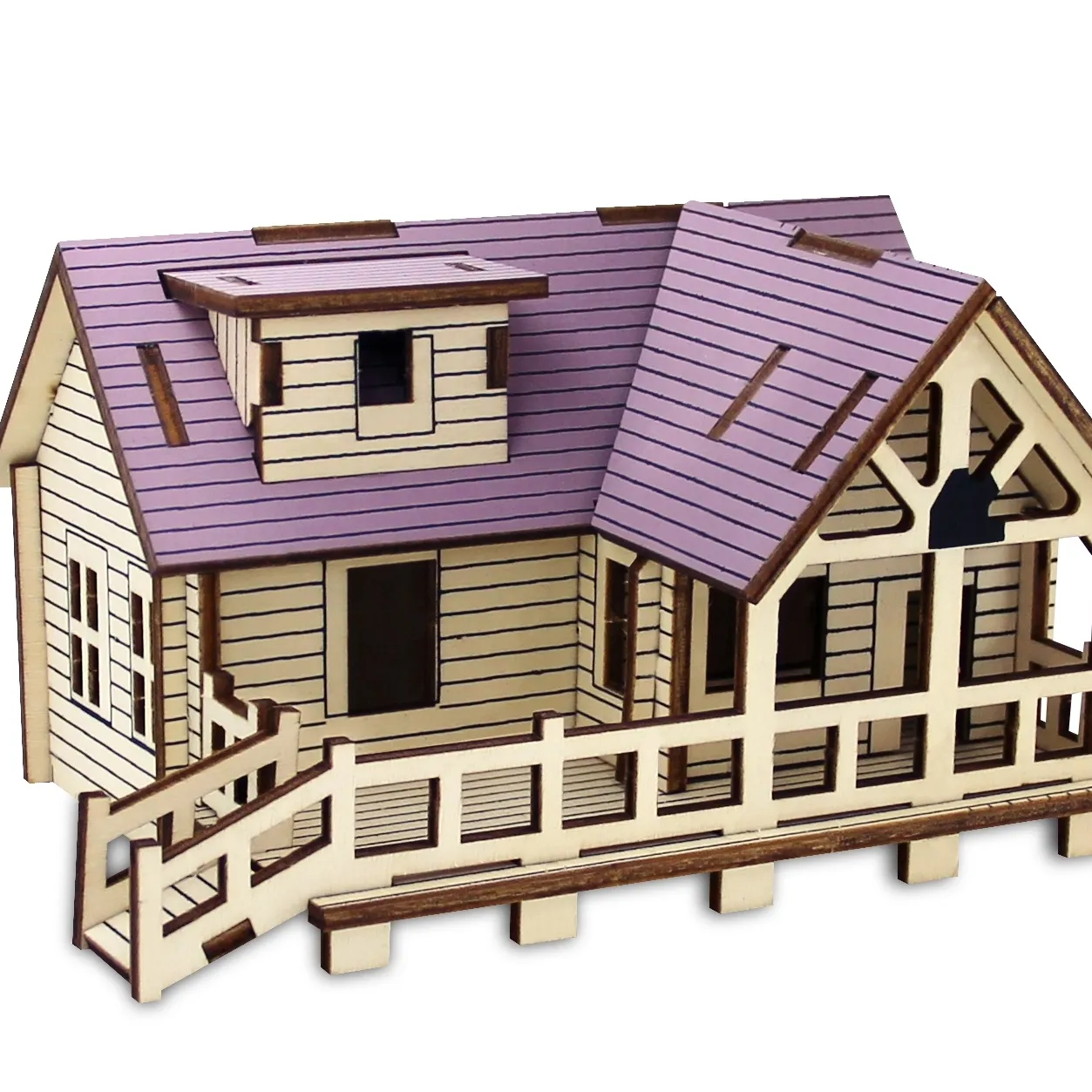 DIY 3d Puzzle Haus Modell Holz laser geschnitten pädagogische Holz puzzle