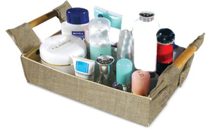 Rectangle Jute Storage Basket with Soft Handle Large Capacity for Cosmetics Organization Rustic Style Tray From Delhi - Product Image 2
