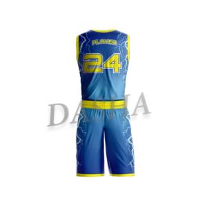 Uniforme de basket-ball pour hommes de qualité supérieure Dernier style Ensemble de logo personnalisé sublimé multicolore pour adultes - Product Image 3