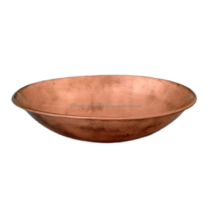 Fregadero de cocina de Metal de cobre redondo de un solo cuenco antiguo Instalación debajo del montaje hecha a mano Un agujero sin grifo - Product Image 5